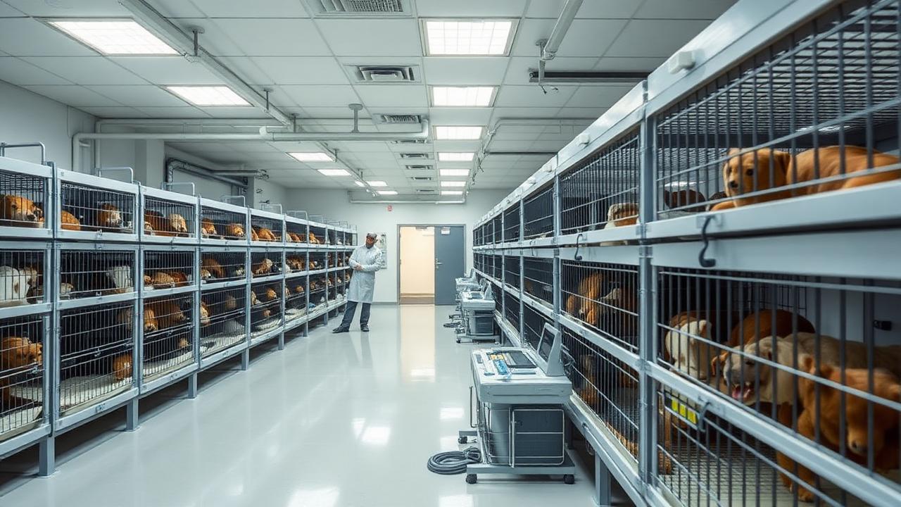 Animal research laboratory interior