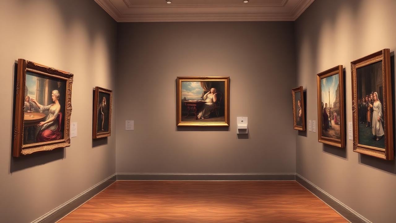Museum gallery with environmental monitoring