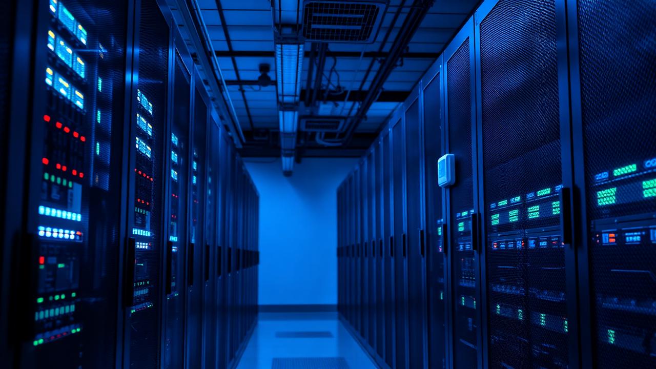 Server room with environmental sensors