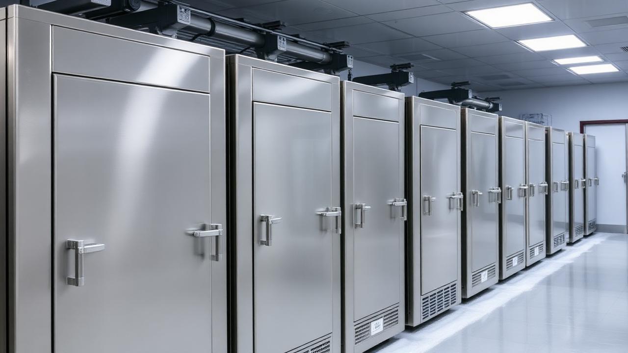 Ultra-low temperature freezers in a research lab